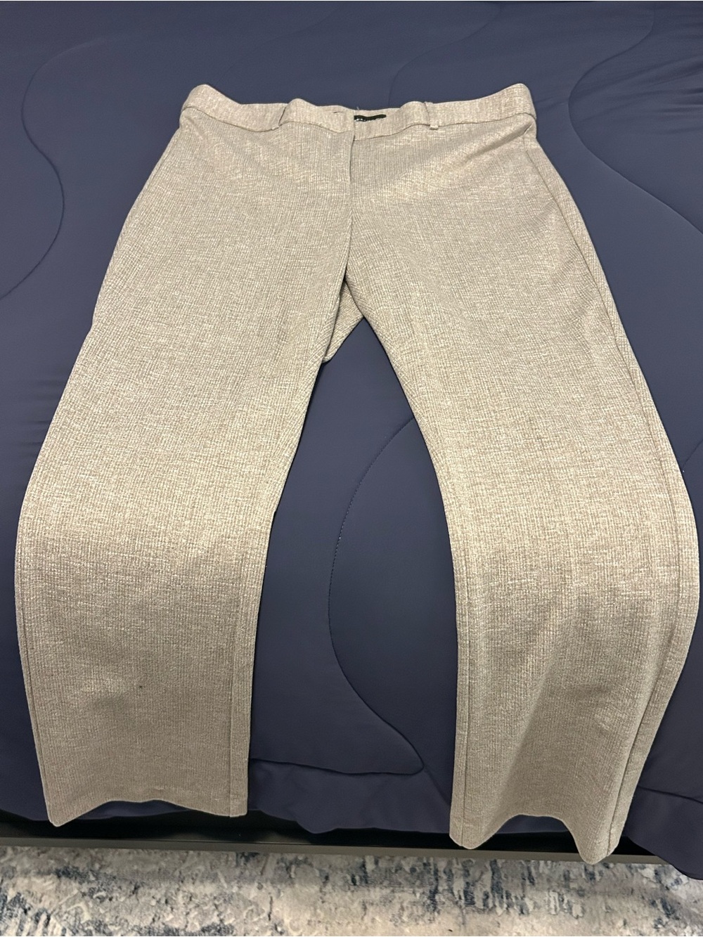 Amanda & Chelsea Heathered Taupe Knit Wide-Leg Pants